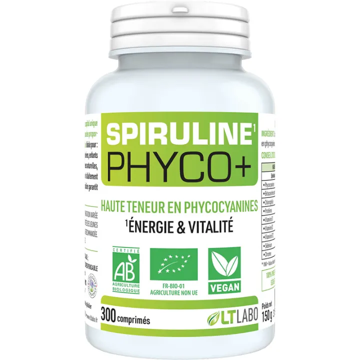 LT Labo Phyco+ Spiruline Bio 300 comprimés de 500 mg