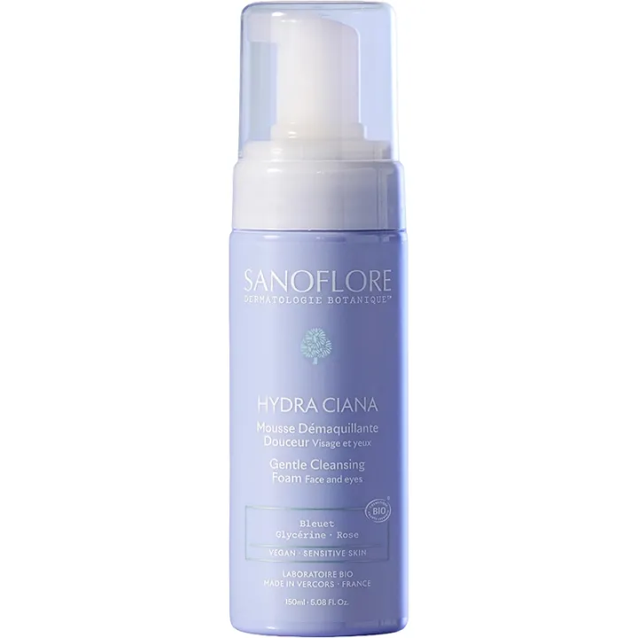 Sanoflore Hydra Ciana Mousse Démaquillante Douceur Visage & Yeux Bio 150 ml