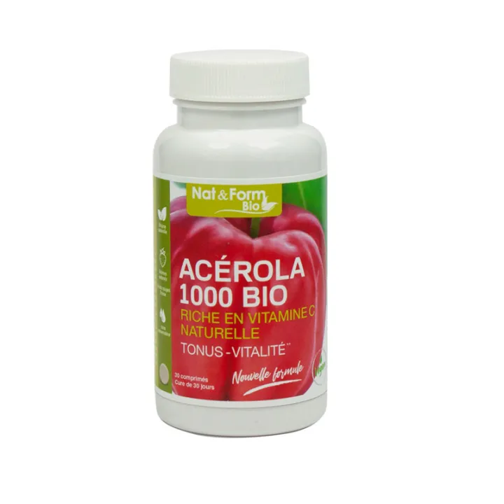 Nat & Form Bio Acerola 1000 Bio en Comprimés
