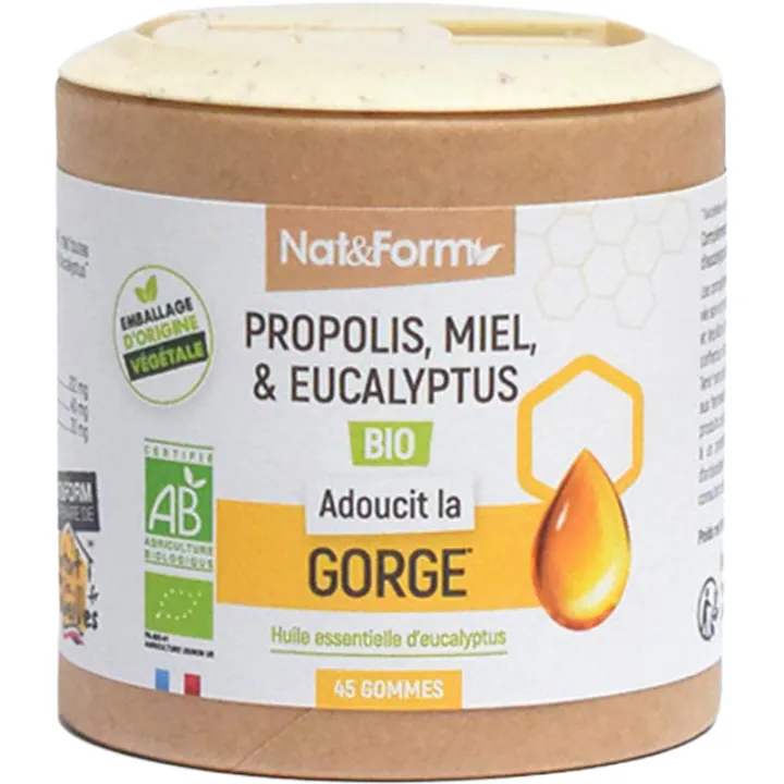 Nat & Form Propolis Miel & Eucalyptus Bio 45 Gommes