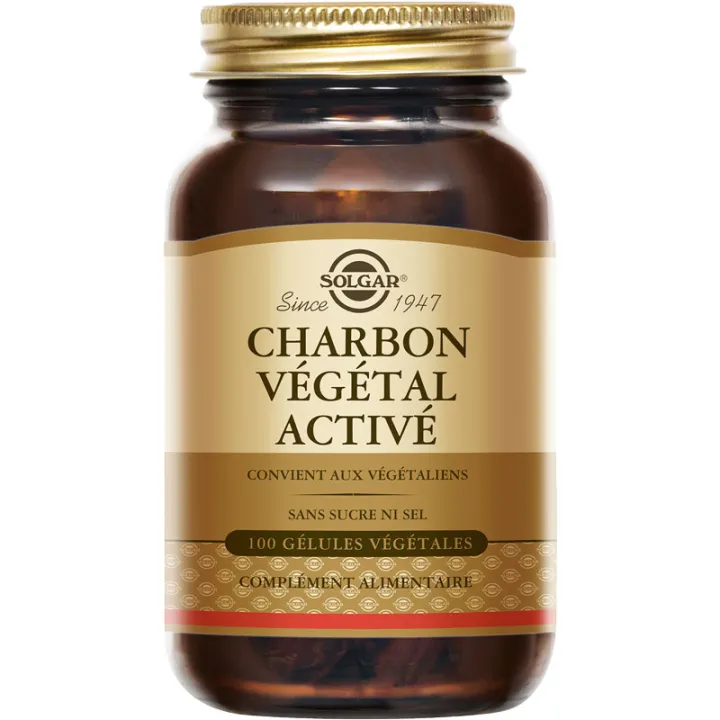 Solgar Charbon végétal activé 100 gélules végétales