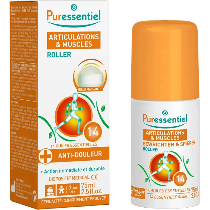 Roller Articulations et Muscles 14 huiles essentielles 75 ml Puressentiel