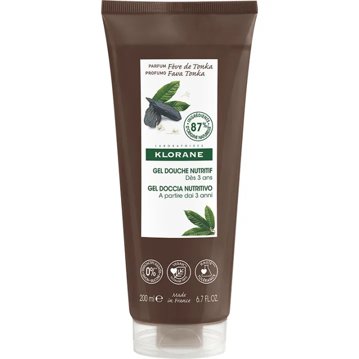 Klorane Gel Douche Nutritif Cupuaçu Bio Fève de Tonka 200 ml