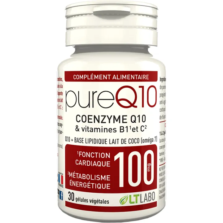 LT Labo Pure Q10 Coenzyme Q10 et Vitamines 30 gélules