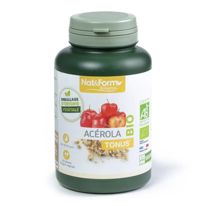 Nat & Form Acerola Bio 200 Gélules Végétales