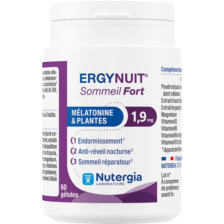 Nutergia Ergynuit Sommeil Fort – Mélatonine 1,9 mg – 60 gélules