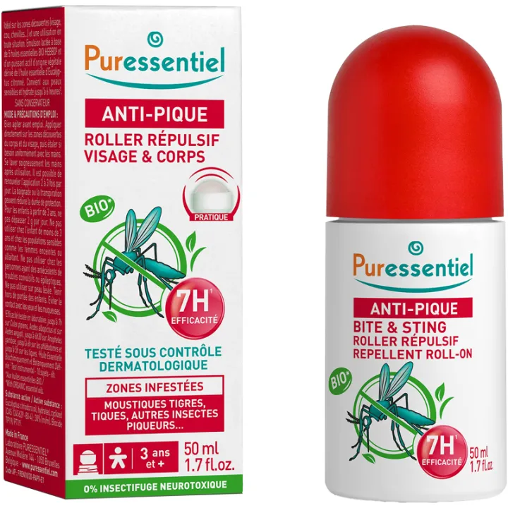 Roller Anti-Pique répulsif visage et corps Bio 50 ml Puressentiel
