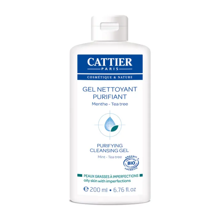 Cattier Gel Nettoyant purifiant bio peaux jeunes 200 ml