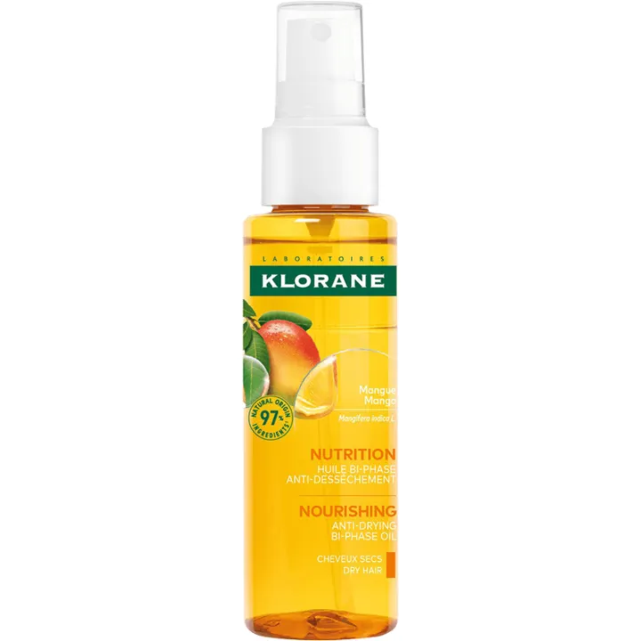 Klorane Huile Bi-Phase Nutrition Anti-Dessèchement Mangue 100 ml
