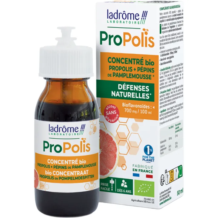 Ladrôme Concentré Propolis et Pépins de Pamplemousse Bio 50 ml