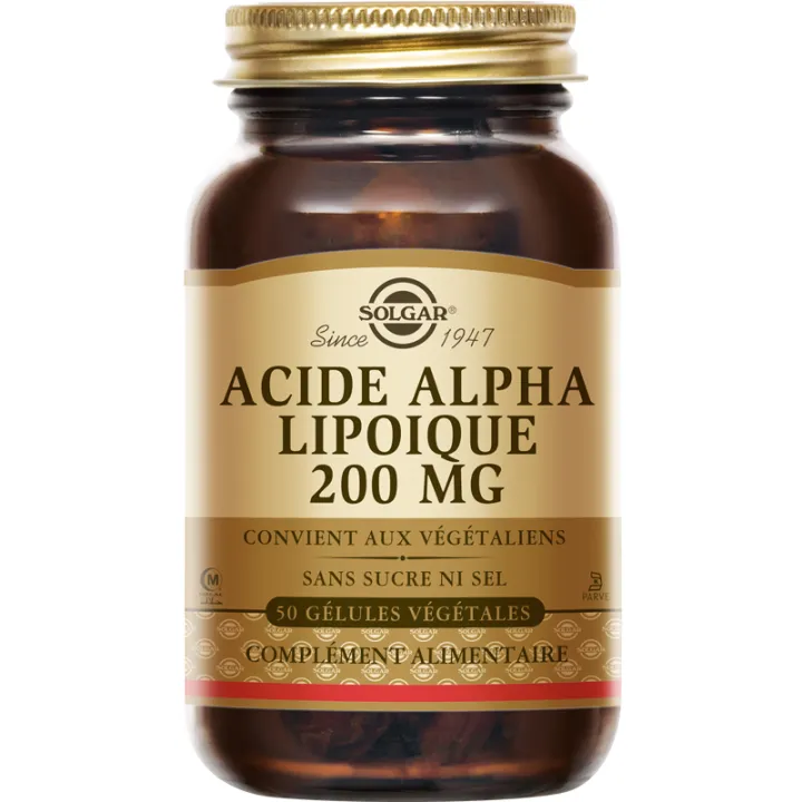 Solgar Acide alpha-lipoïque 200 mg 50 gélules végétales