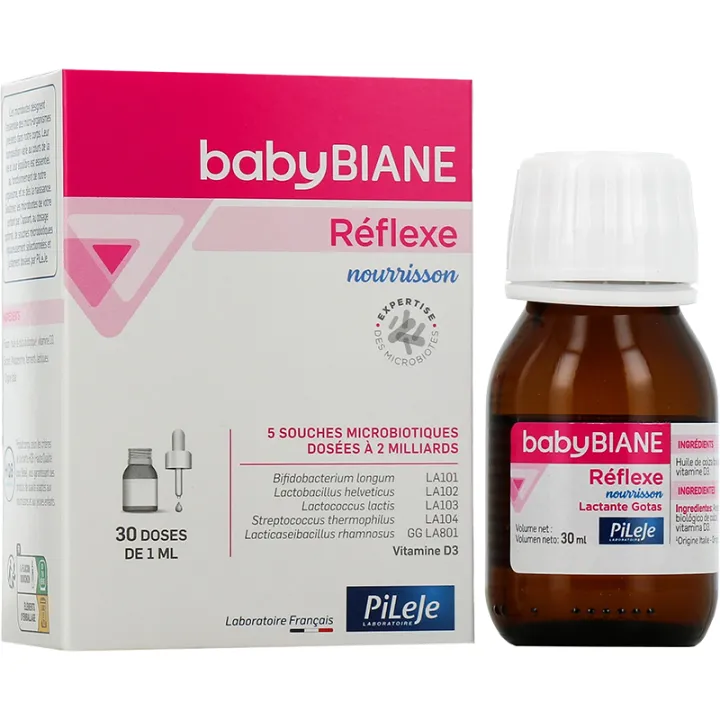 Pileje Babybiane Réflexe Nourrisson Gouttes Ferments + Vitamine D3 - 30 ml