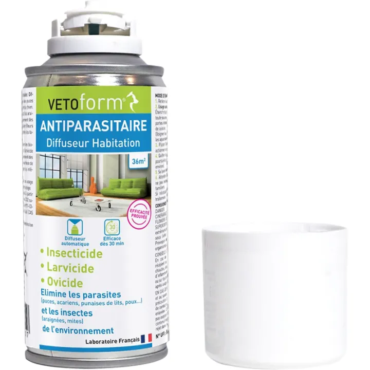 Vetoform Fogger Antiparasitaire Habitation 150 ml 36 m²