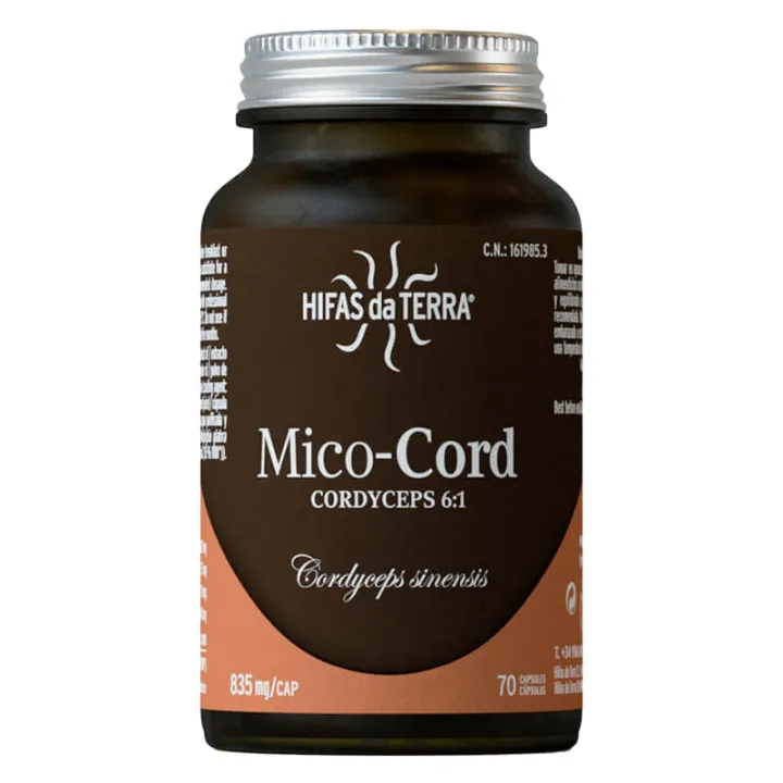Hifas da Terra Mico-Cord Cordyceps Sinensis 70 Gélules