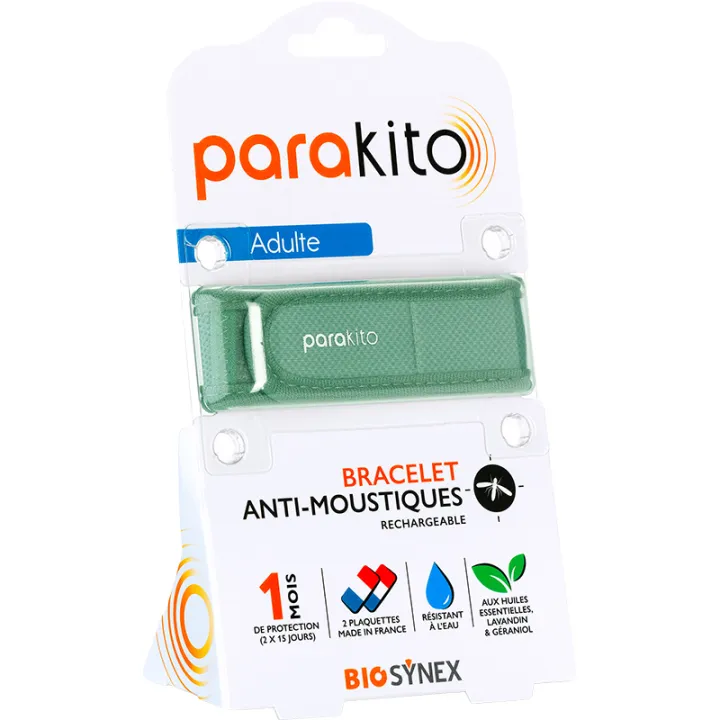 Parakito Bracelet Anti-Moustiques Rechargeable Adulte Uni - Noir