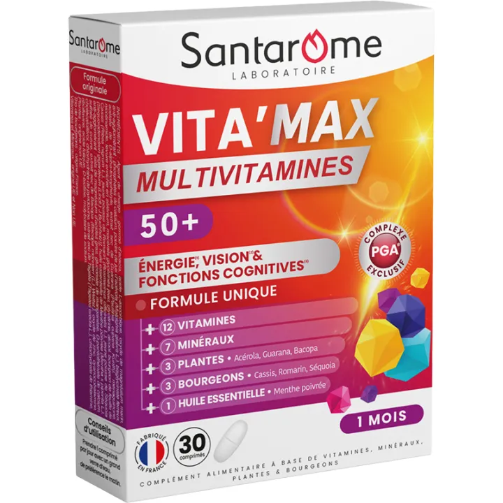 Santarome Vita Max Multivitamines Sénior 50+ – 30 comprimés