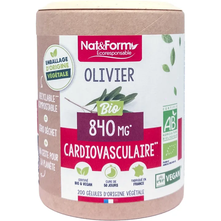 Nat & Form Olivier Bio 200 Gélules Végétales