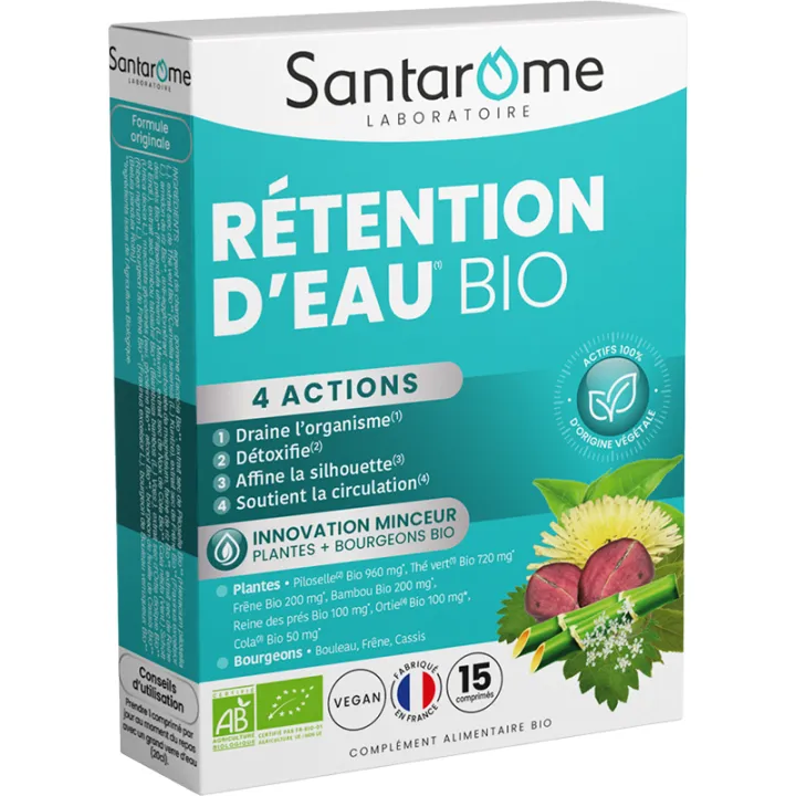 Santarome Rétention d’Eau Bio – 15 comprimés
