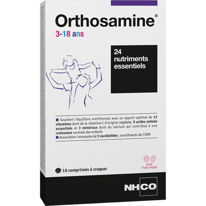 NHCO Orthosamine 3-18 ans 16 comprimés à croquer