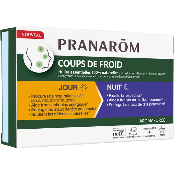 Pranarôm Aromaforce Coups de Froid Jour & Nuit 15 capsules