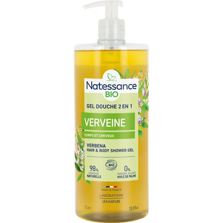 Natessance Shampooing-Douche Verveine Citronnée Bio 1 L