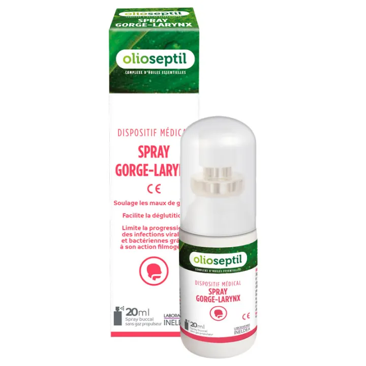 Olioseptil Spray Gorge-Larynx - Dispositif Médical - 20 ml