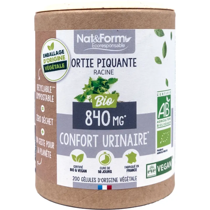 Nat & Form Ortie Piquante Racine Bio 200 Gélules Végétales
