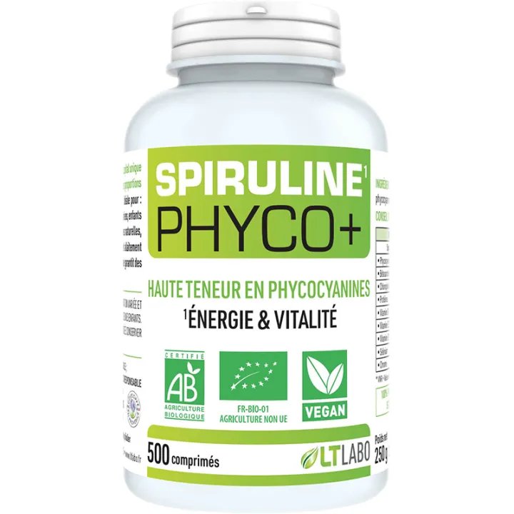LT Labo Phyco+ Spiruline Bio 500 comprimés de 500 mg