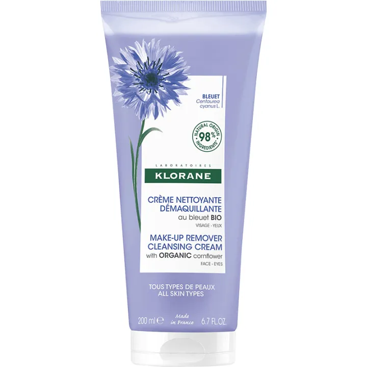Klorane Bleuet Crème Nettoyante Démaquillante Bio 200 ml
