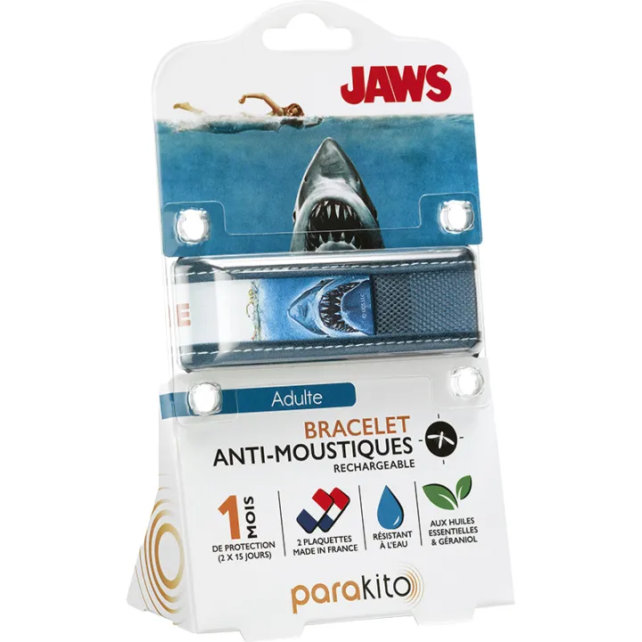 Parakito Bracelet Anti-Moustiques Rechargeable Adulte - Motif Jaws