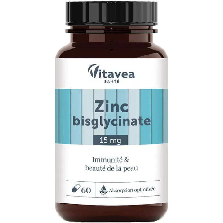 Vitavea Zinc Bisglycinate 15 mg Immunité & Peau 60 gélules
