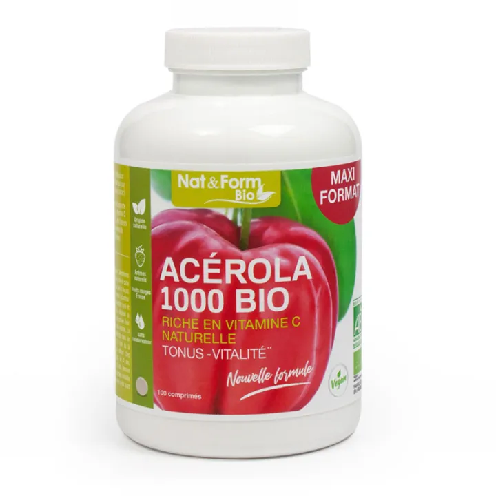 Nat & Form Bio Acerola 1000 Bio en Comprimés