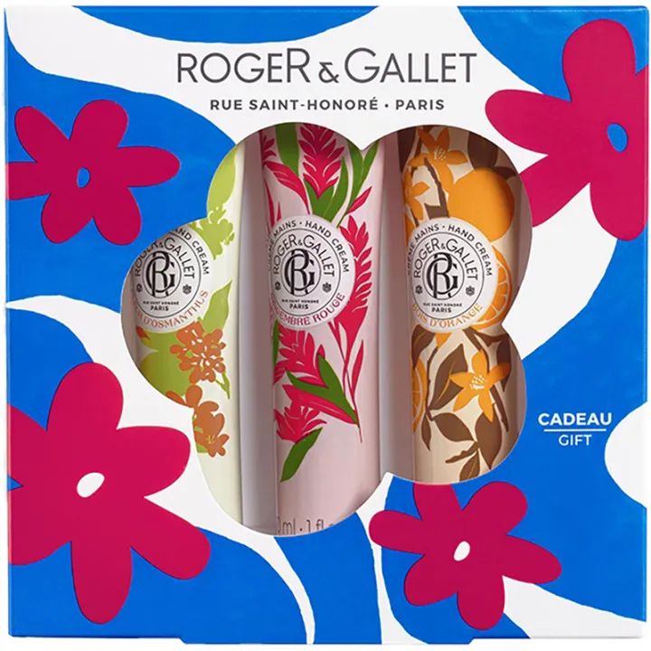 Roger&Gallet Coffret Trio Crèmes Mains Bienfaisantes 3x30 ml Fleur d'Osmanthus, Gingembre Rouge, Bois d'Orange