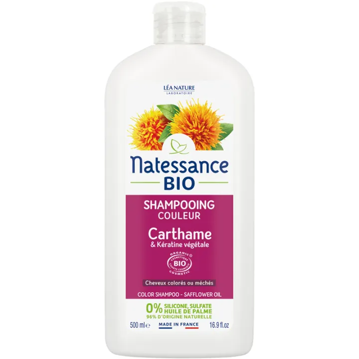 Natessance Shampooing Couleur Carthame et Kératine Bio 500 ml