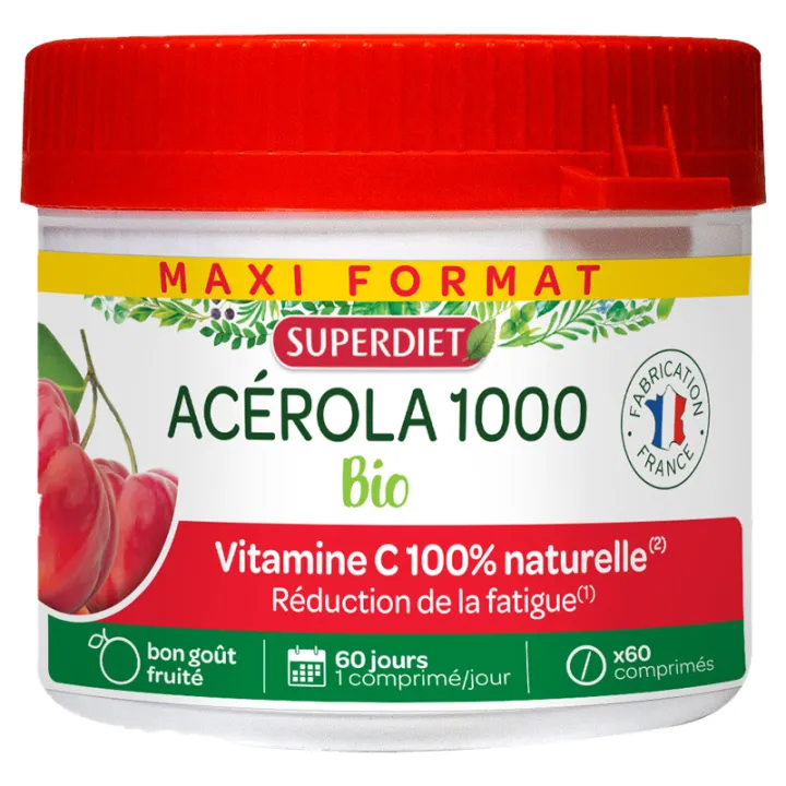 Superdiet Acérola 1000 Bio Comprimés à Croquer