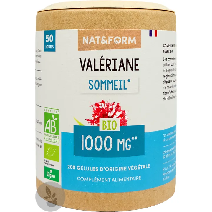 Nat & Form Valériane Bio 200 Gélules Végétales