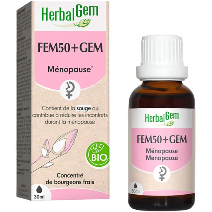 Fem50+Gem Complexe Ménopause Bio 30 ml HerbalGem
