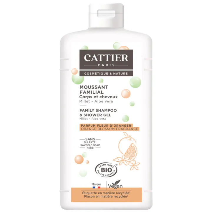Cattier Moussant Familial Sans Savon Fleur d'Oranger 500 ml