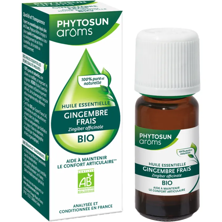 Huile essentielle bio de gingembre frais – Phytosun Arôms