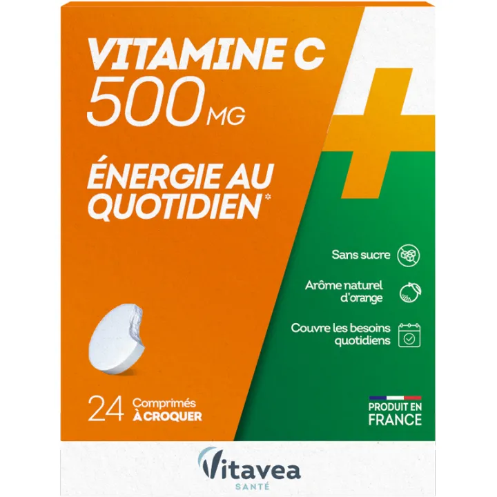 Vitavea Vitamine C 500 mg Énergie 24 comprimés à croquer
