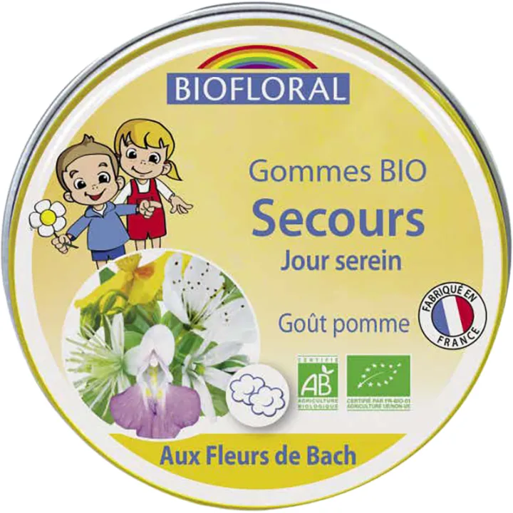Gommes Fleurs de Bach enfant Secours Jour Serein bio 45 g – Biofloral
