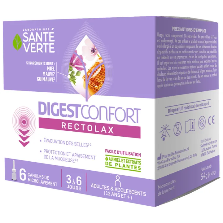 DigestConfort Rectolax Adultes 6 canules – Santé Verte