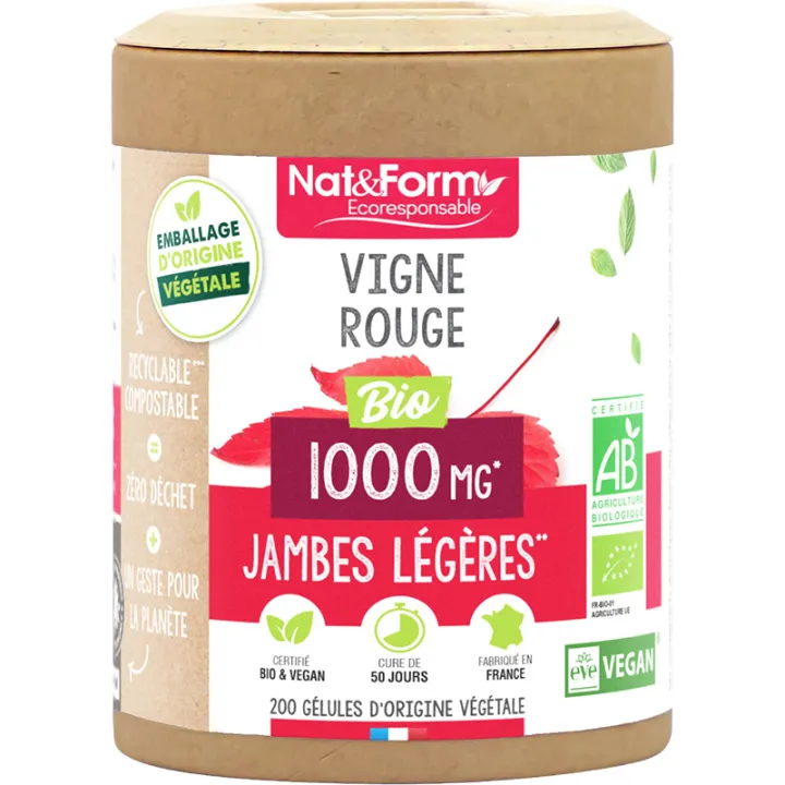 Nat & Form Vigne Rouge Bio 200 Gélules Végétales