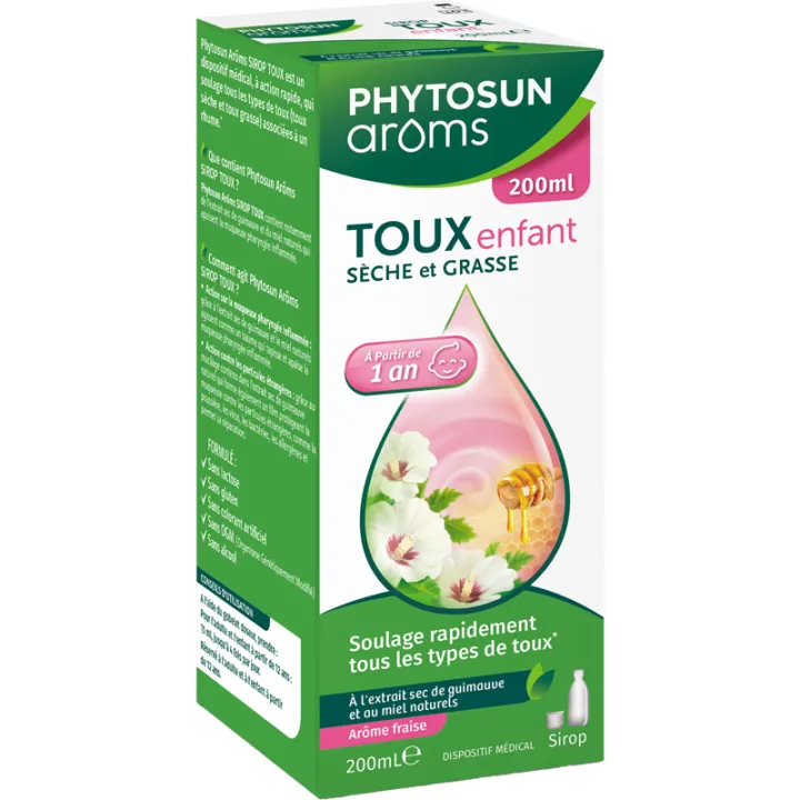 Sirop toux sèche et grasse enfant 200 ml – Phytosun Arôms