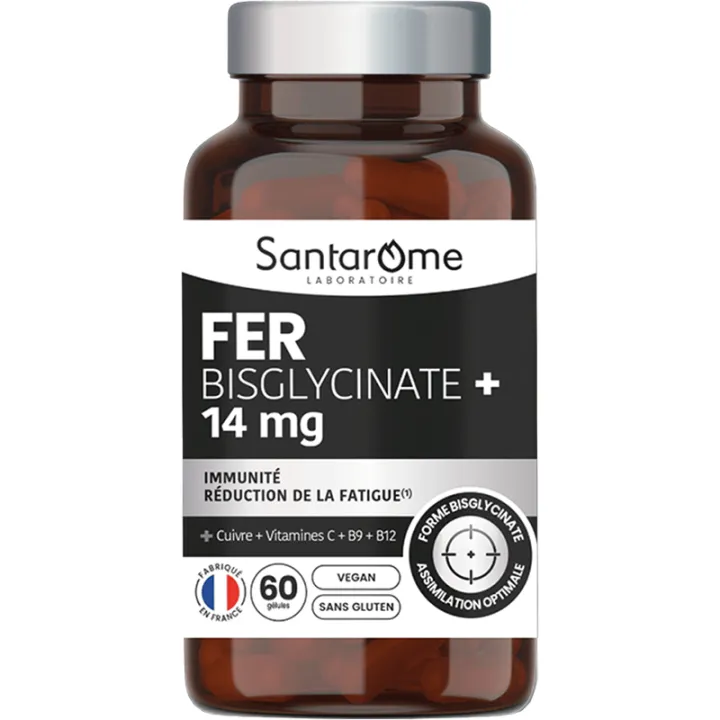 Santarome Fer Bisglycinate+ 14 mg – 60 gélules