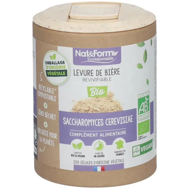 Levure de bière revivifiable Bio 200 gélules Nat & Form