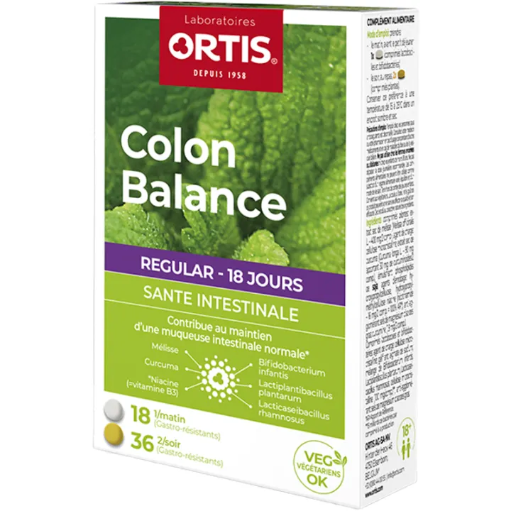 Ortis Colon Balance Regular Confort Intestinal 54 Comprimés