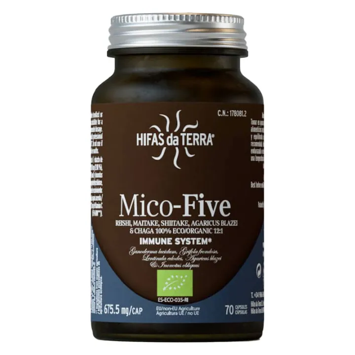 Hifas da Terra Mico-Five Synergie 5 Champignons Bio 70 Gélules