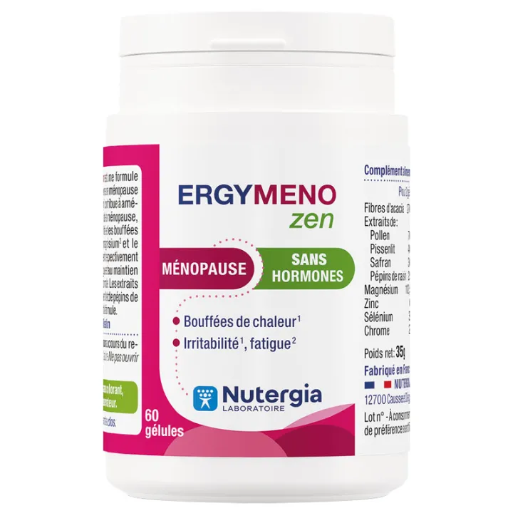 Nutergia ErgyMeno Zen – Sérénité pendant la ménopause – 60 gélules