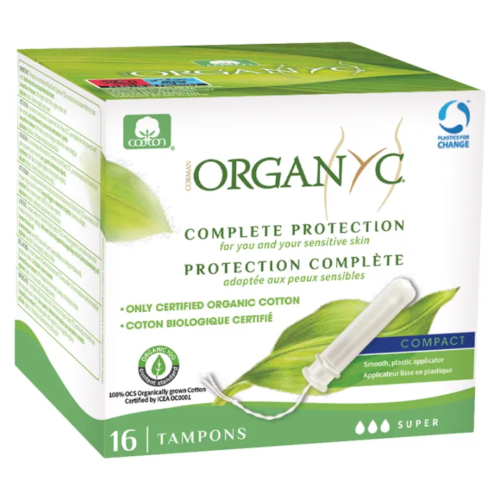 Organyc Tampons Super Avec Applicateur Coton Bio x 16